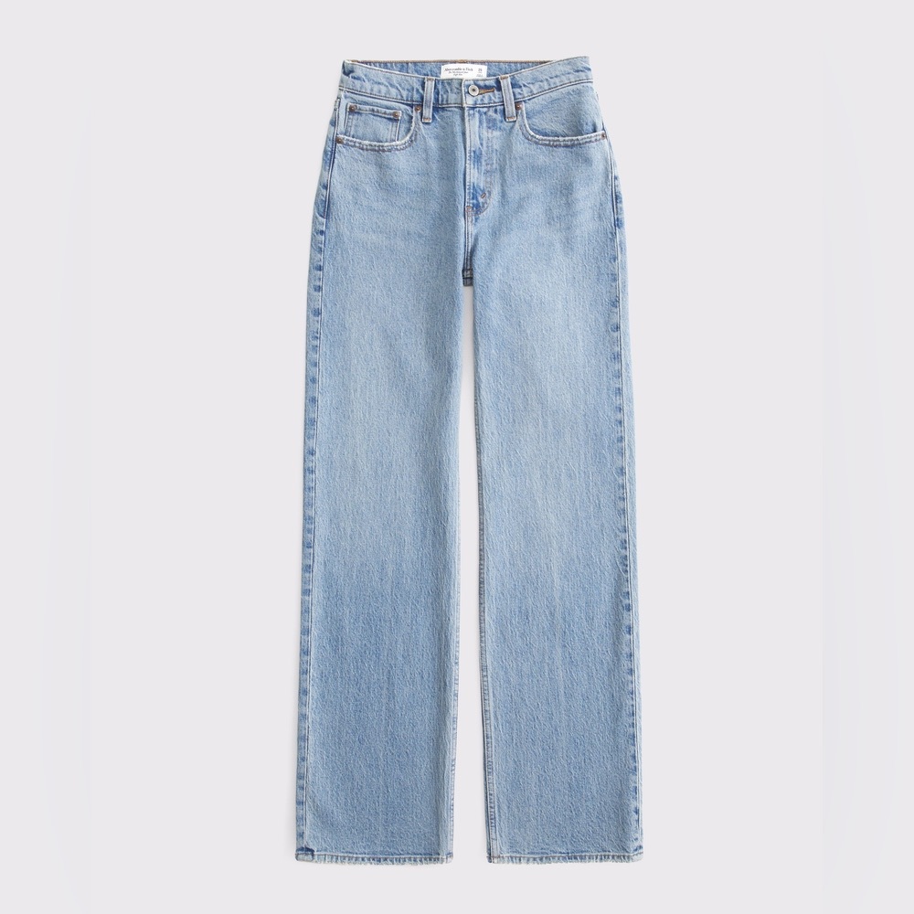 Abercrombie & Fitch Light Blue High-Rise Straight Jeans